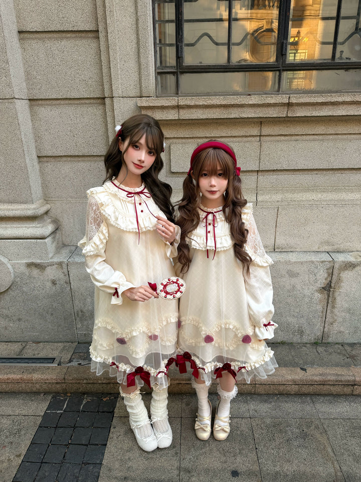 A-Line Daily Lolita OP Dress, Strawberry Accents 44324:805691