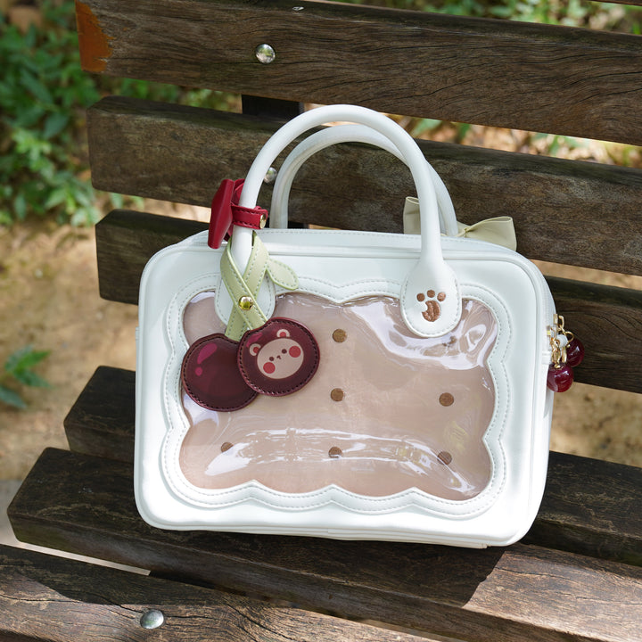 Cute Bow Bag Cherry Bear Cookie Crossbody Itabag (White) 21908:331402 (White) 21908:331402