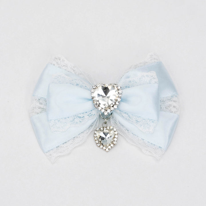 13-Color Jirai Kei Subculture Lace Rhinestone Bow Hair Clip 21590:310878 21590:310878