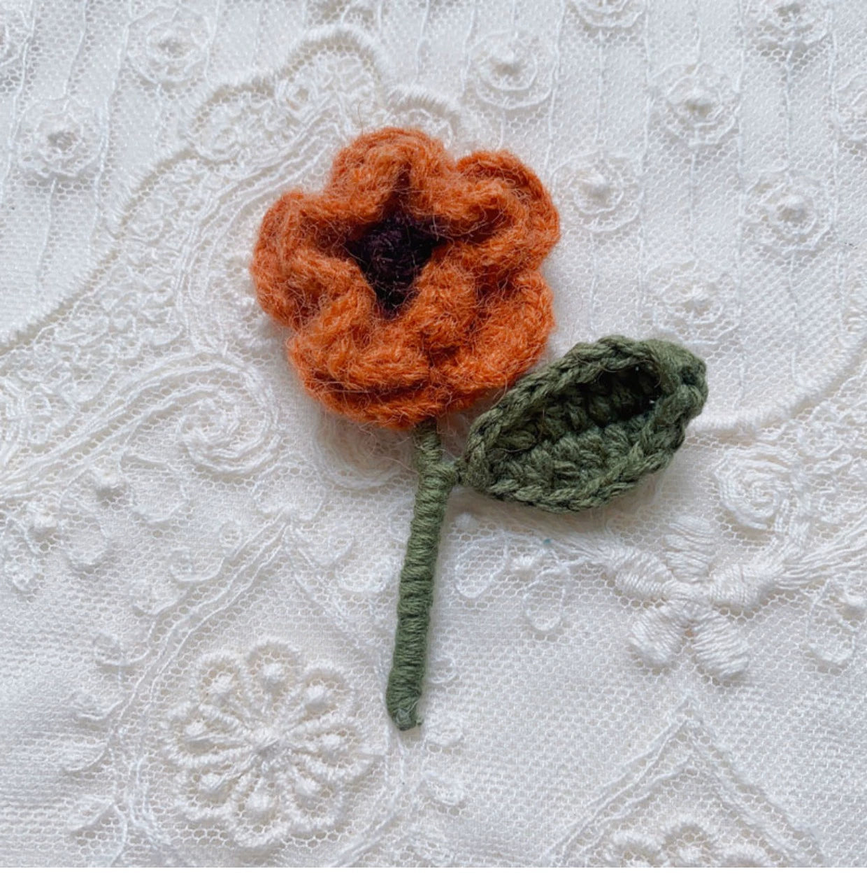 Mori Kei Brooch Handmade 3D Knitted Floral Brooch Pin 36436:522052