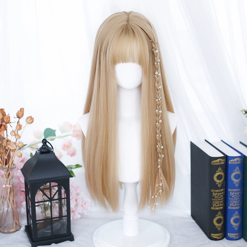 Lolita Wig Long Curly Hair And Straight Bang Multicolors 35930:507116 35930:507116