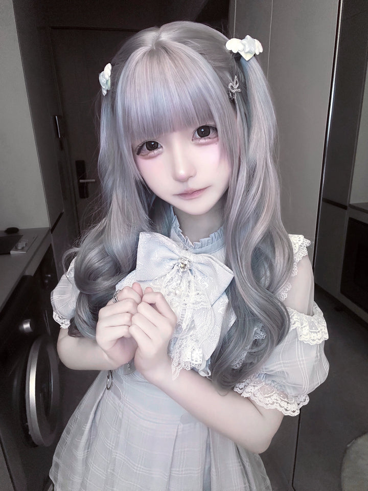Mizuiro Jirai Kei Dress With Lace Open Shoulder & Collar Bow 43192:770457