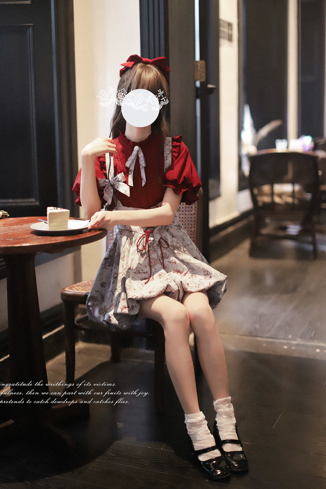 Classic Lolita Dress Jacquard Bud Salopette + Blouse + Bloomers 42920:757811