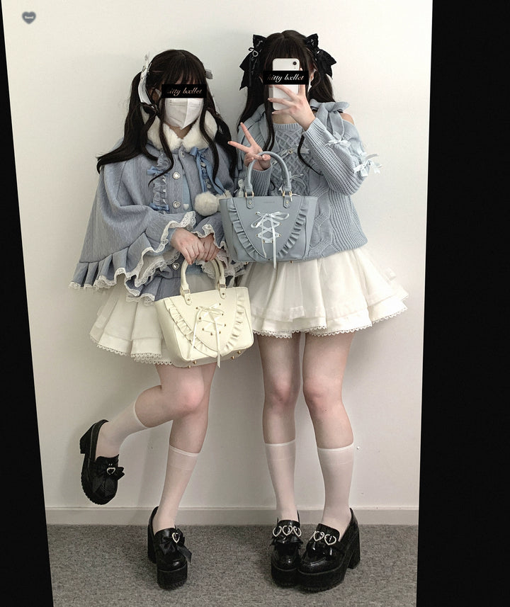 Sweet Style Winter Hooded Cape, Heart Rhinestone 42542:783455