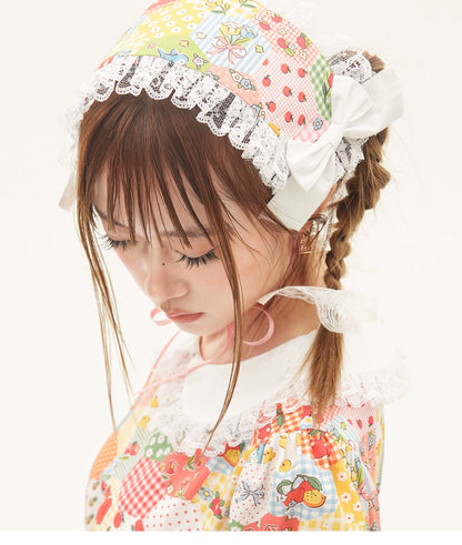 Lolita Hair Clasp Retro Floral Headband Sweet Headpiece 36152:542972