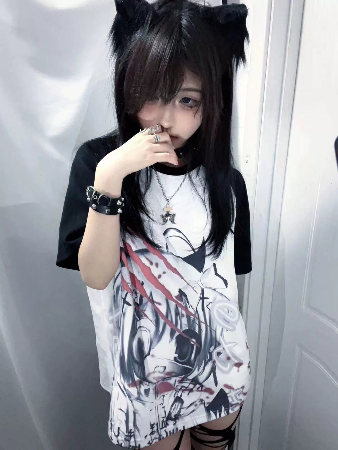 Gothic T-shirt Subculture Reglan Sleeve T-shirt Summer Top 37712:584260