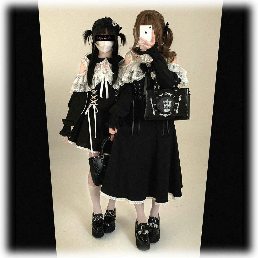 Elegant Long Open-Shoulder Dress, Subtle Floral Pattern 44473:809658