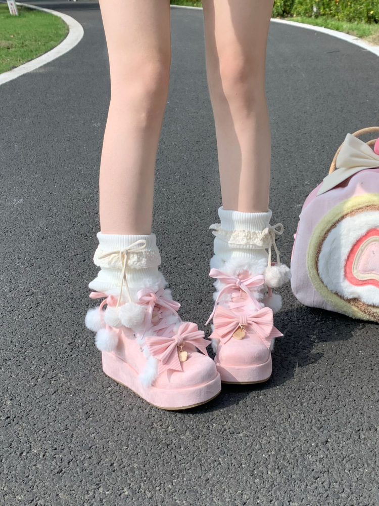 Sweet Lolita Shoes Kawaii Snow Boots Winter Platforms Shoes 41166:696164