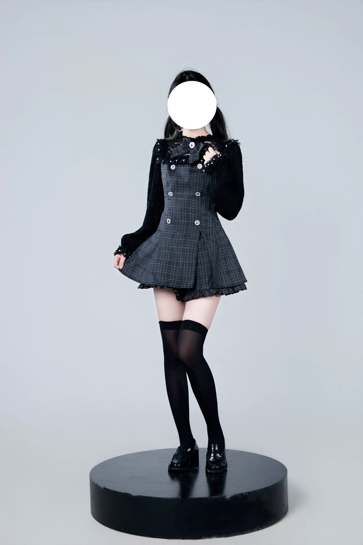 Jirai Kei Dress Set, Lace and Rhinestone 43844:786632