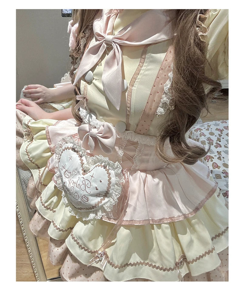 Kawaii Lolita Baker-Inspired Blouse, Suspender Skirt 44466:809173