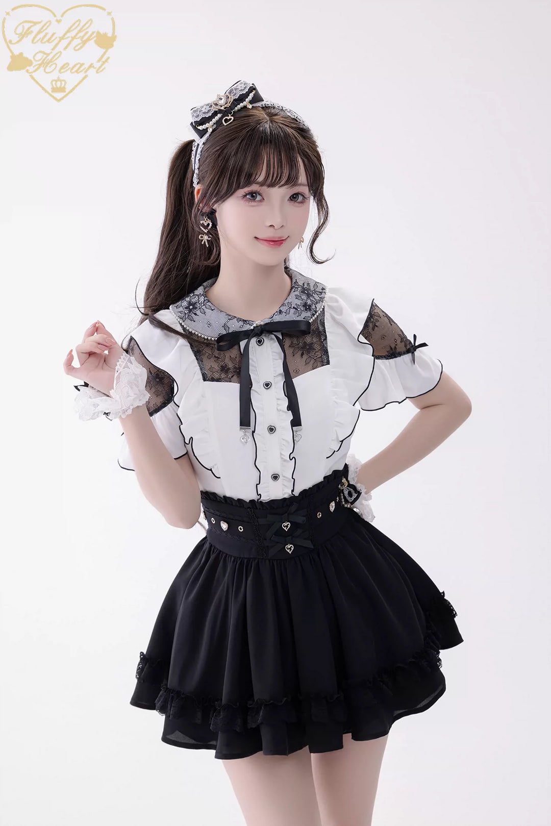 Jirai Kei High Waist Skirt, Built-in Safety Shorts 45720:860300