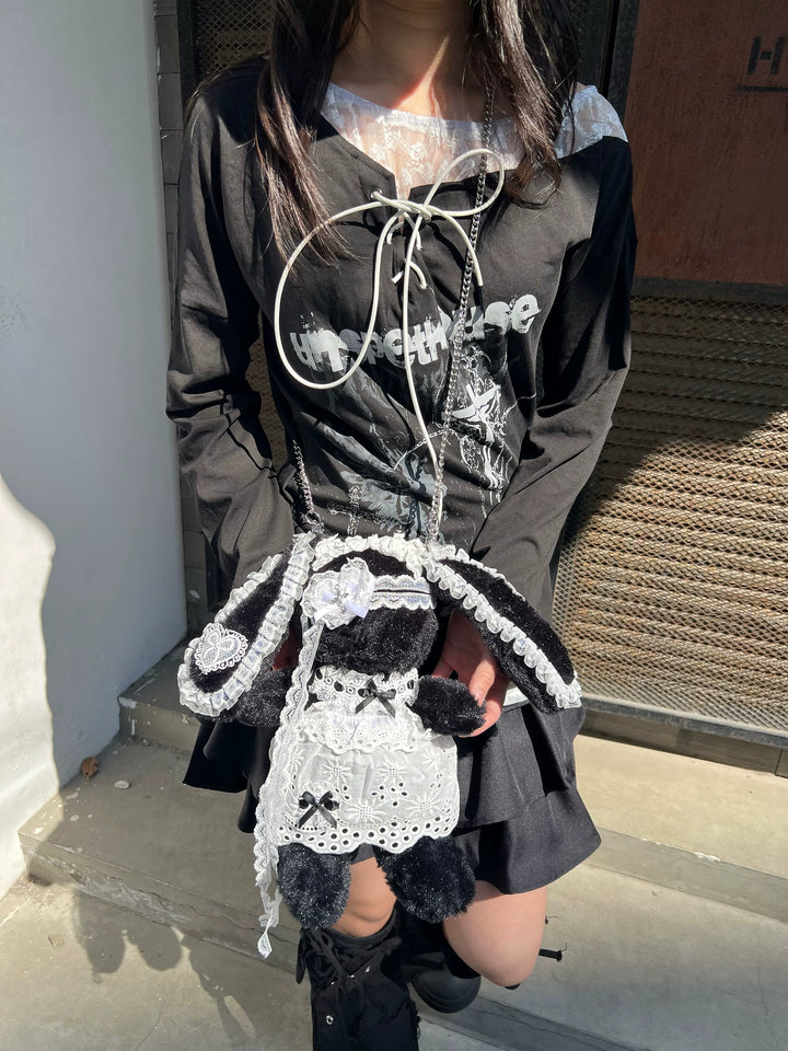 Subculture Bunny Shaped Plush Bag, Detachable Bag Straps 45763:870484