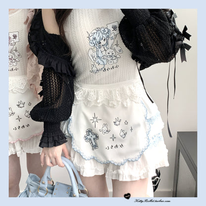 Ryousangata Skirt Lace Cake Skirt And Apron Set 36790:536164