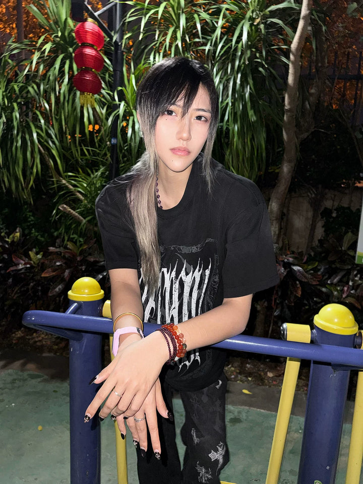 Summer Printed Sub-Culture Shirt, Cotton Fabric 44777:826961