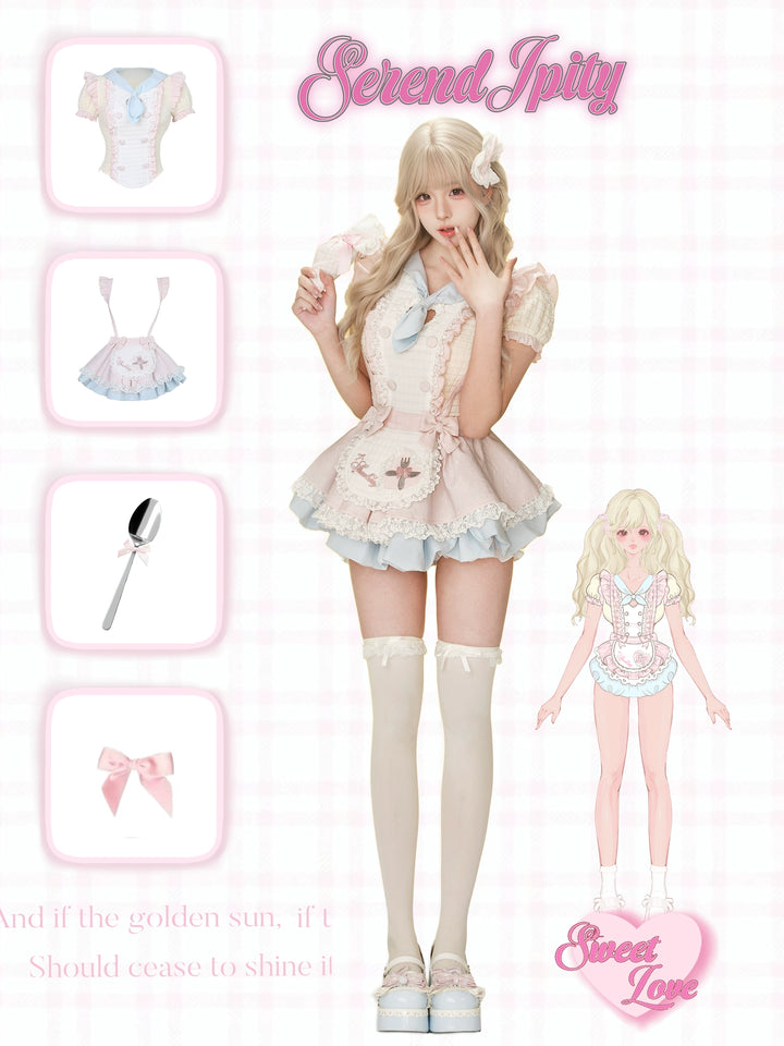 Gyaru Blouse, Suspender Skirt, Built-in Shorts 43427:779939