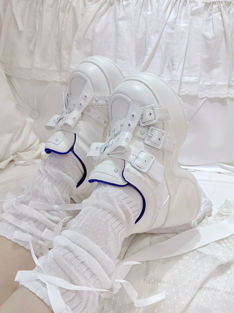 Jirai Kei High Platform Shoes, Multiple Buckle Straps 44626:815668