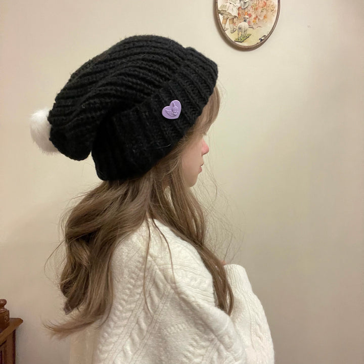 Warm Knitted Hat Thick Woolen Cap Winter Cold Hat 39338:620410