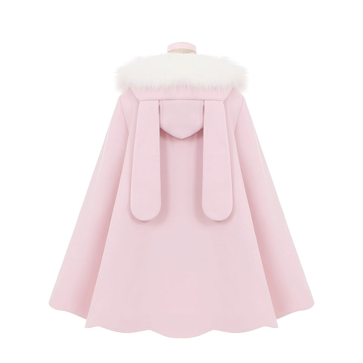 Sweet Lolita Winter Coat Woolen Coat Petal Hem Hooded Cape 40652:672178