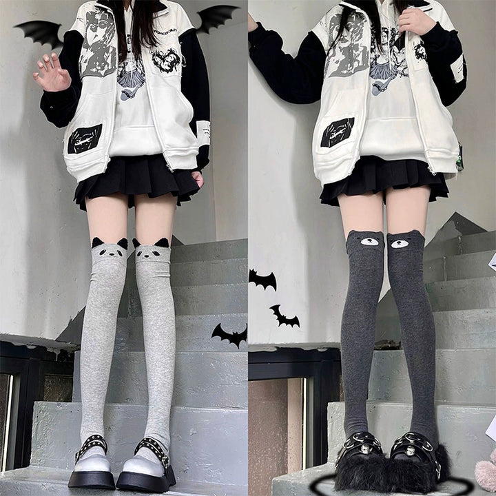 Kawaii Thigh-high Socks Animal Printed High Tube Socks 38026:609374