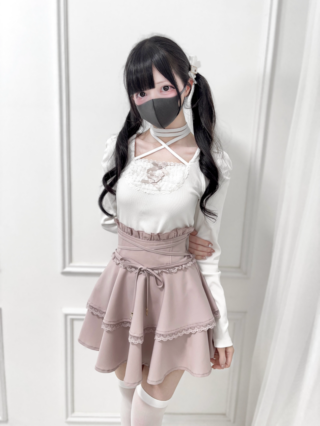 Ryousangata Knit Top, Halter Neck Tie (M S) 43828:786815