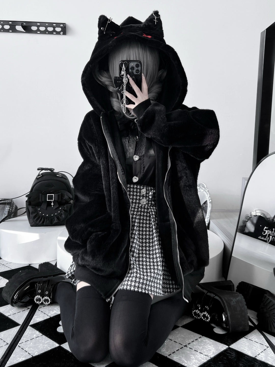 Subculture Winter Plush Coat, Cat Ear Hood (Regular Thickened) 44193:801966