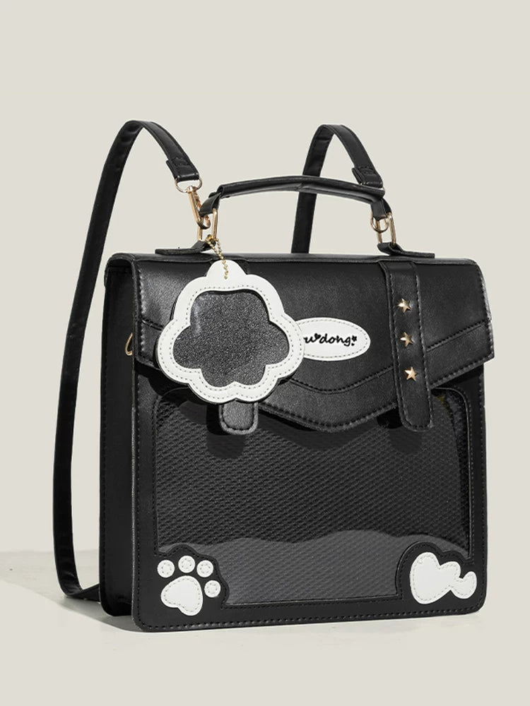 Cat Paw Ita Bag, Backpack with Clear Window 45421:848425