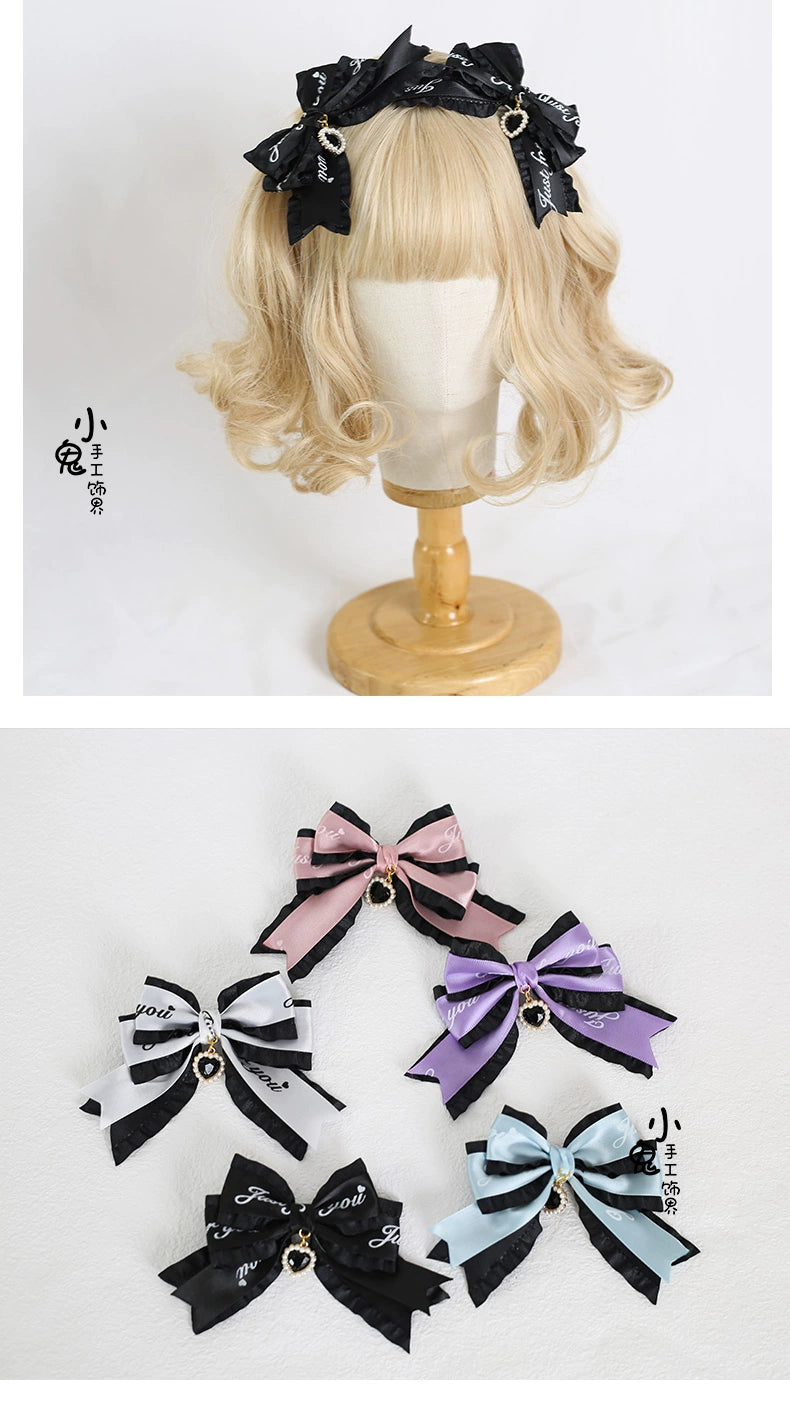 Jirai Kei Hairpins Bow Rhinestone Hair Clips Multicolor 22534:580592