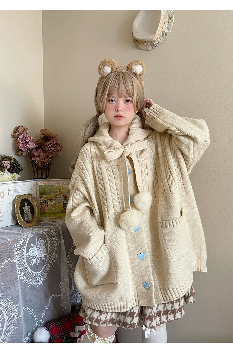 Kawaii Oversized Cardigan Sweater Coat Multicolor Honey Wardrobe