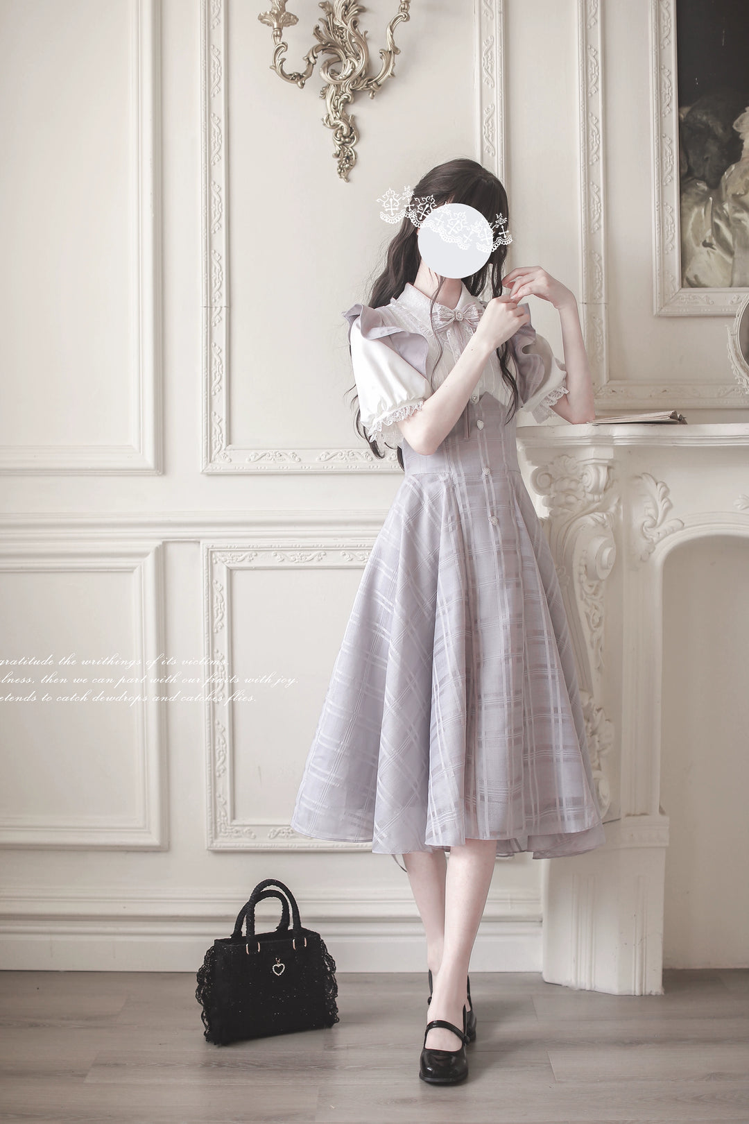 Ryousangata Inspired Jumper Dress Set, Heart-Shaped Buttons 43502:778430