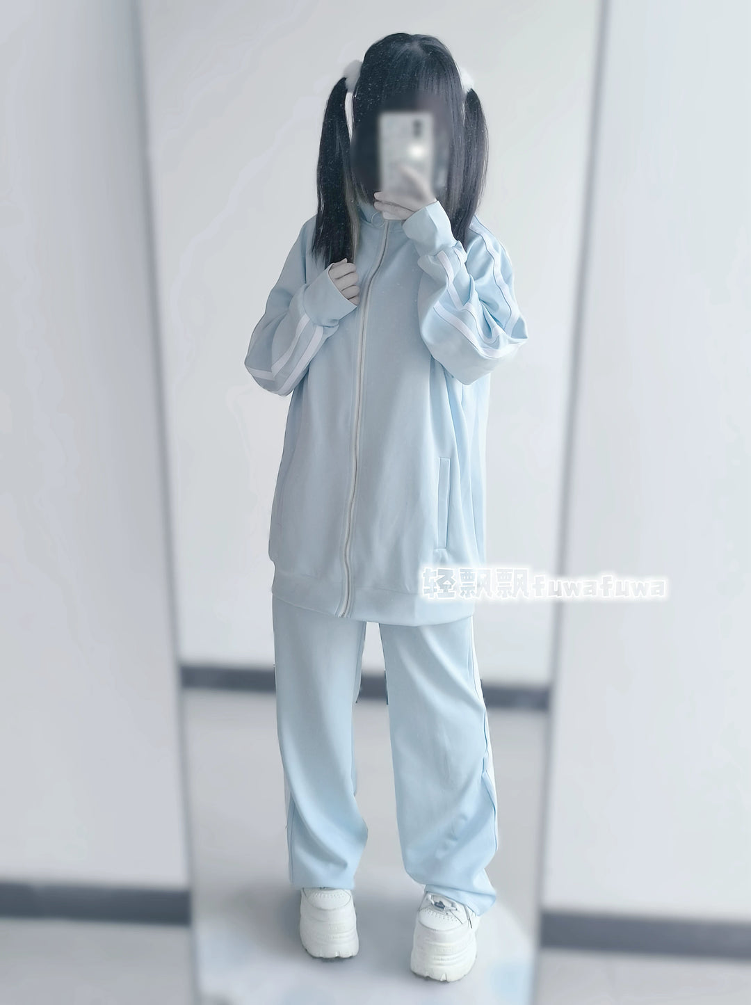 Tenshi Kaiwai Jersey Jacket, Water Blue Pants 44856:825621