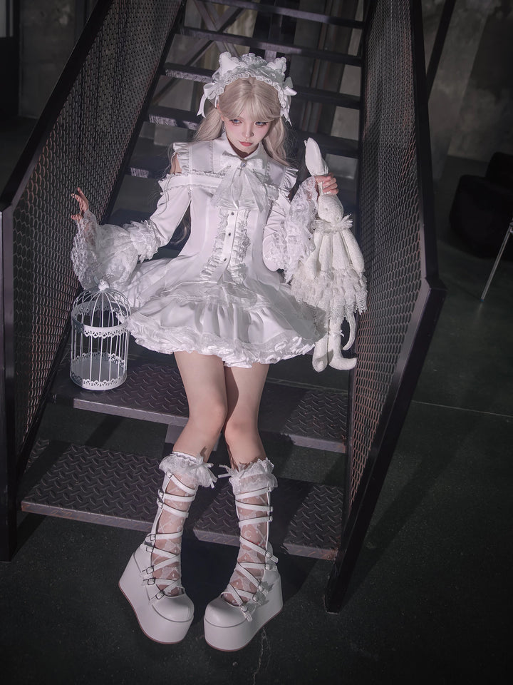 Subculture Hime Sleeve Blouse, Lace Skirt Set 45625:858410