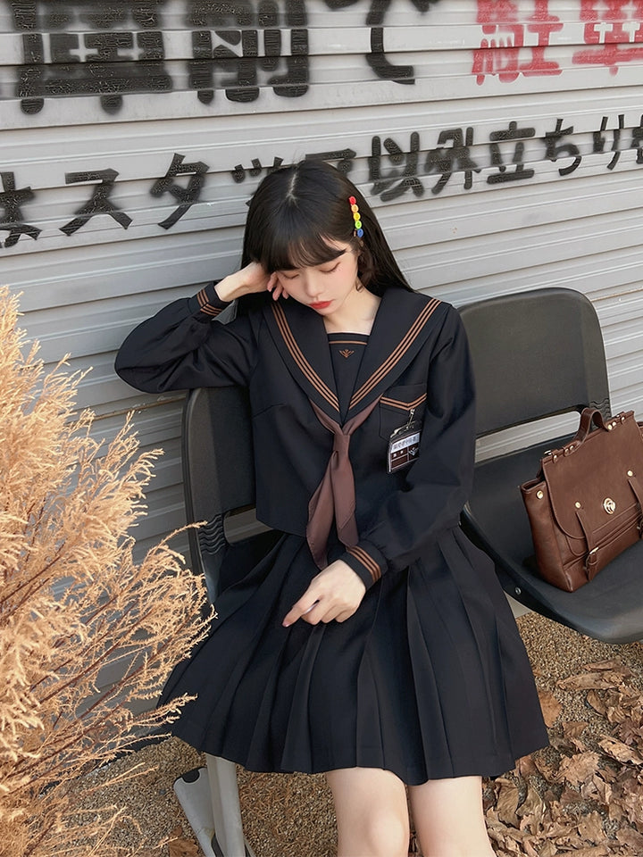 Autumn JK Uniform Sailor Top, Embroidered 43789:786004