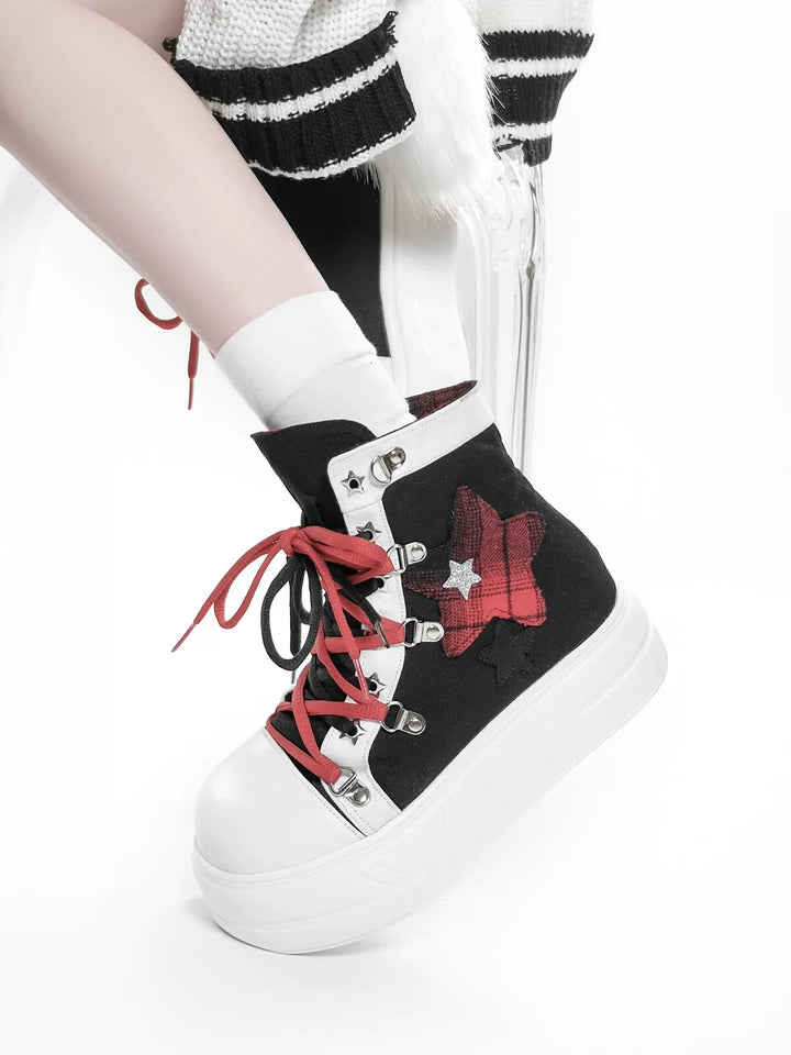 Subculture Platform Canvas Shoes, Foldable Collar 45354:845077