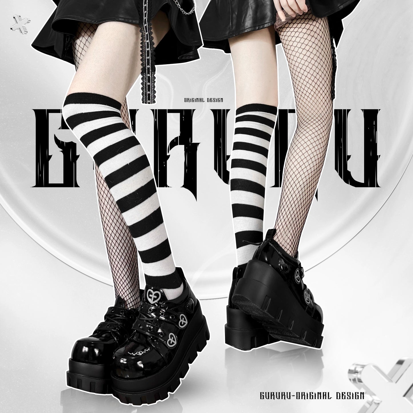Jirai Kei Punk Fashion Cross Platform Shoes 4Colors 28958:344122