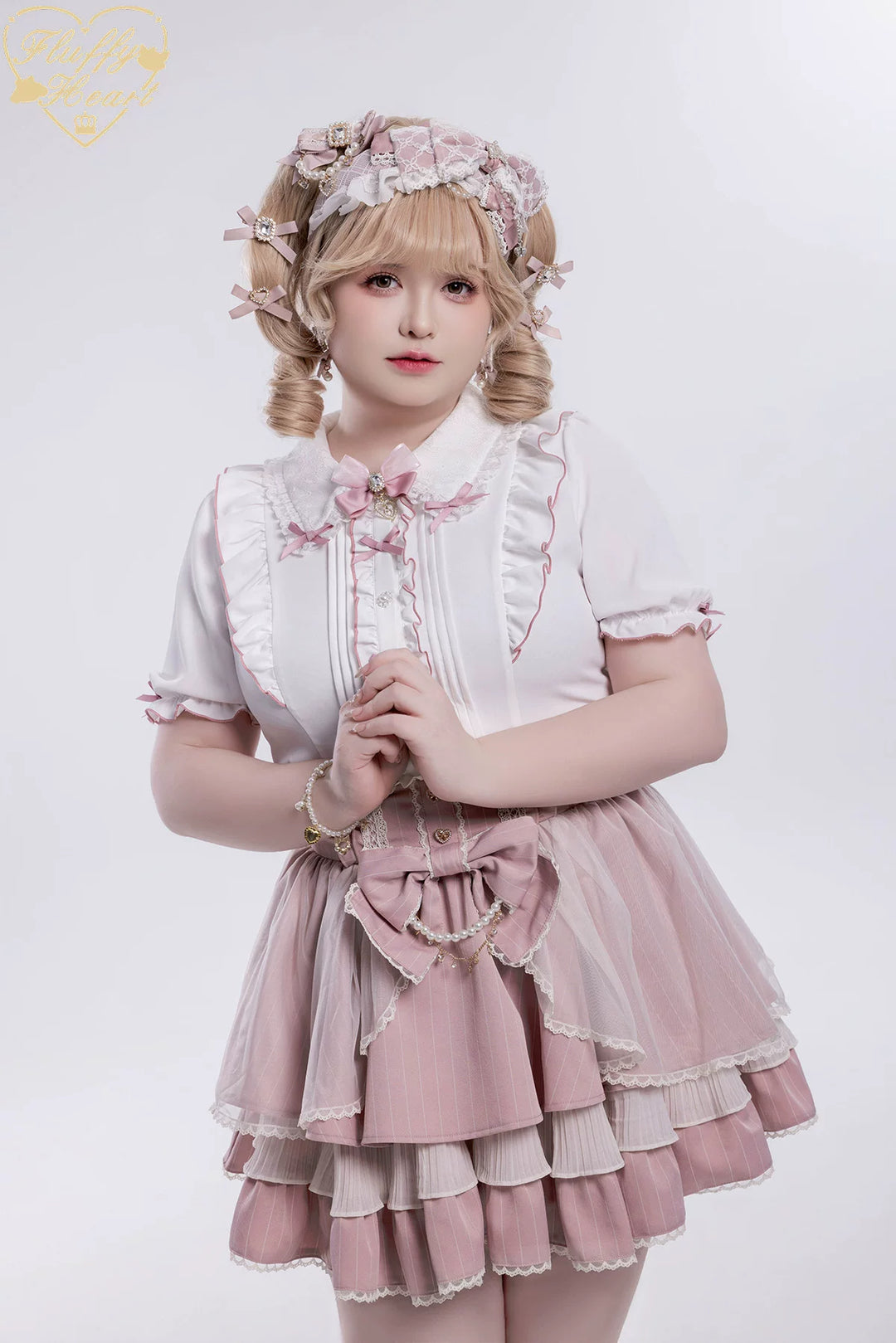 Jirai Kei Lace Collar Blouse, Detachable Sleeves 45226:842204