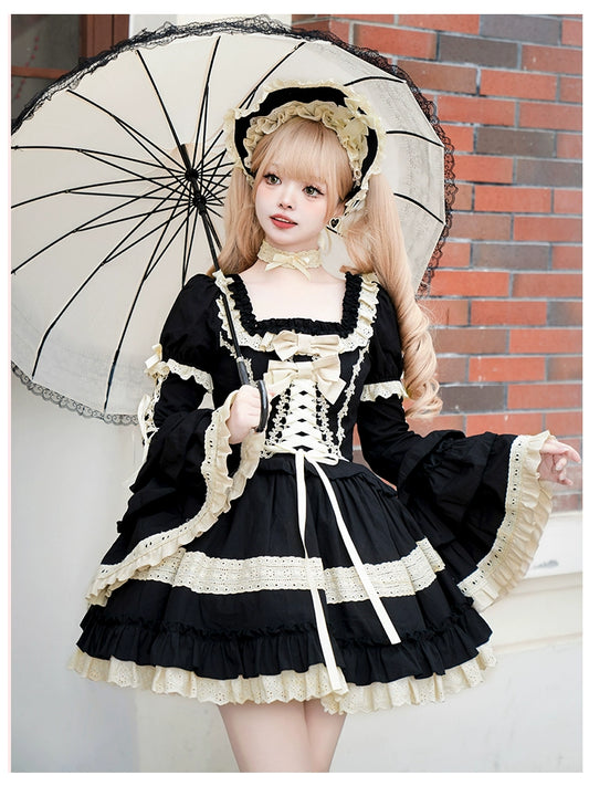 Classic Loliita Dress Black OP Versatile Detachable 6-Piece Set 37256:556490