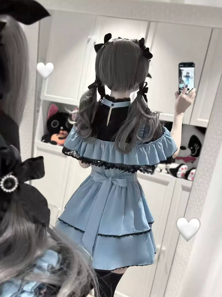 Cape Style Jirai Kei Dress, Cross Pendant 43685:782957