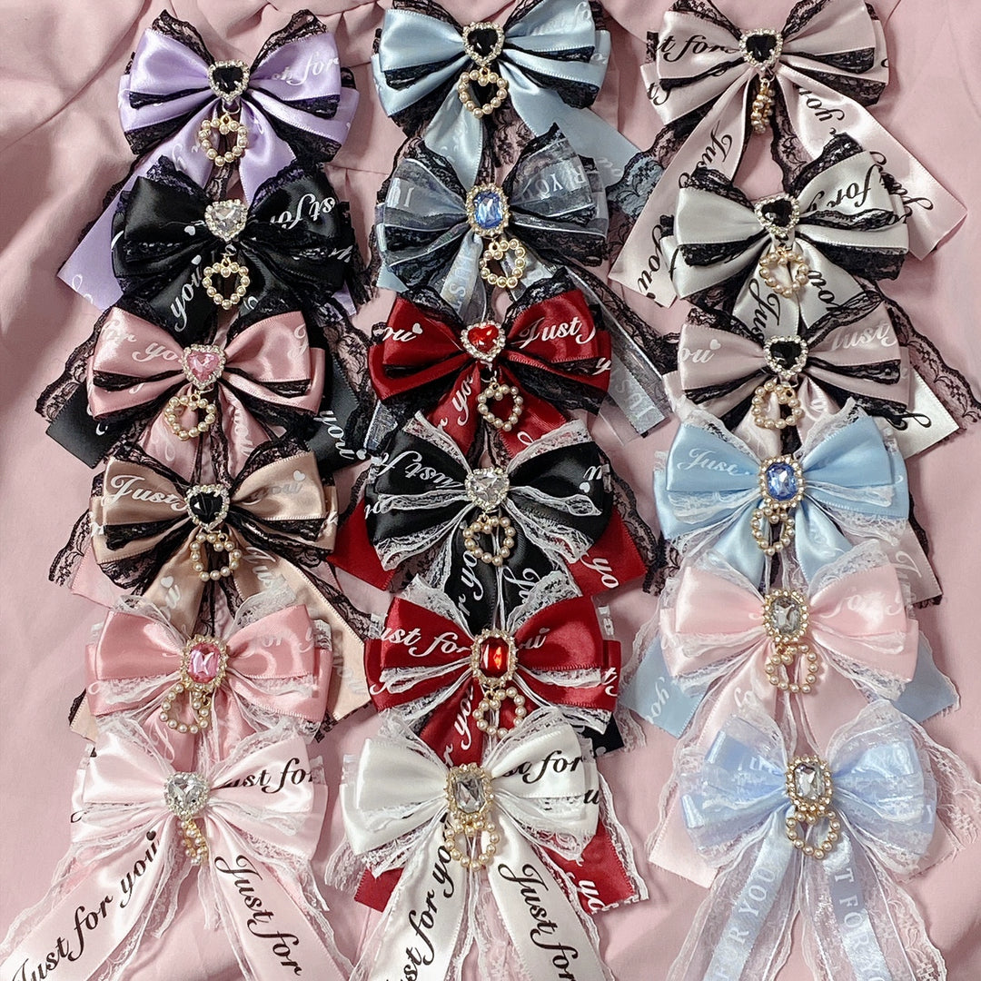 Jirai Kei Hair Clip Ryousangata Ribbon Bow Cute Hair Accessory 29322:355612 29322:355612