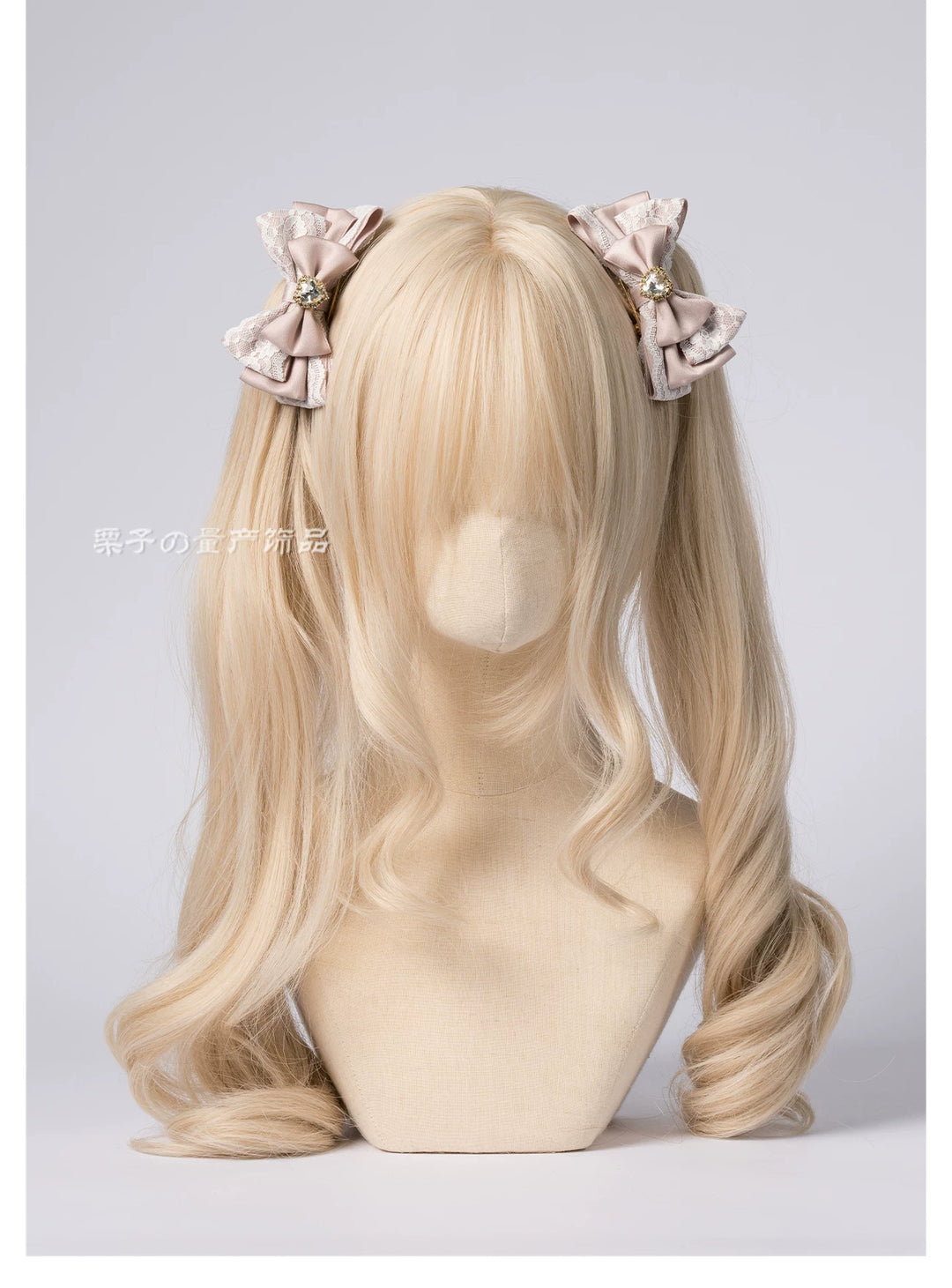 Jirai Kei Four-layer Bow Hair Clips, Heart Rhinestone 45777:862003