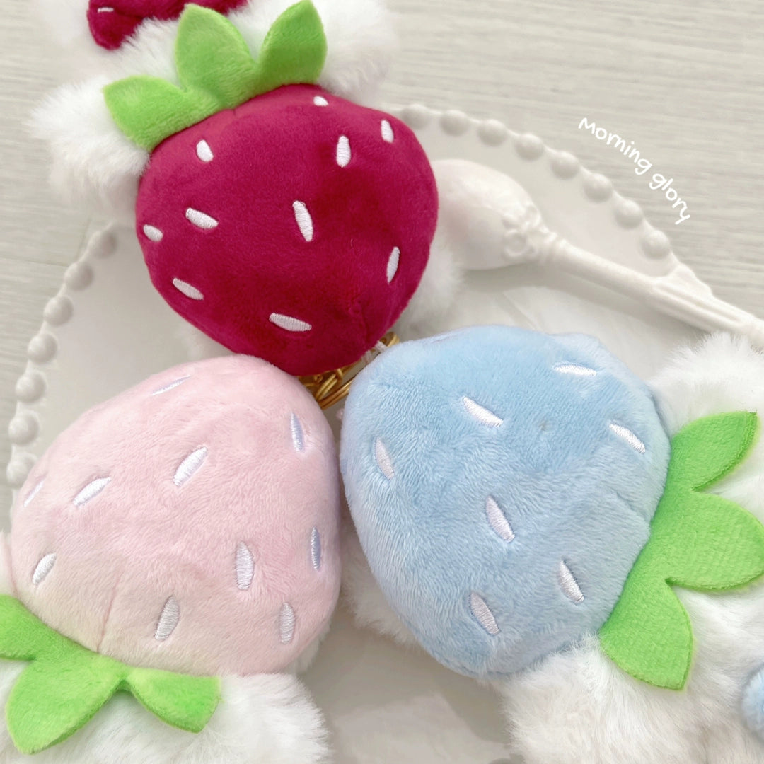 Kawaii Fashion Strawberry Kitten Keychain Plush Doll 21898:331784 21898:331784