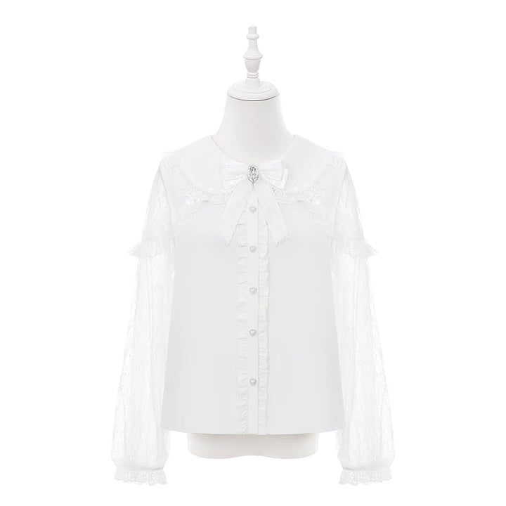 Ryousangata White Lace Blouse & High Waist Skirt (L M S) 45579:853612