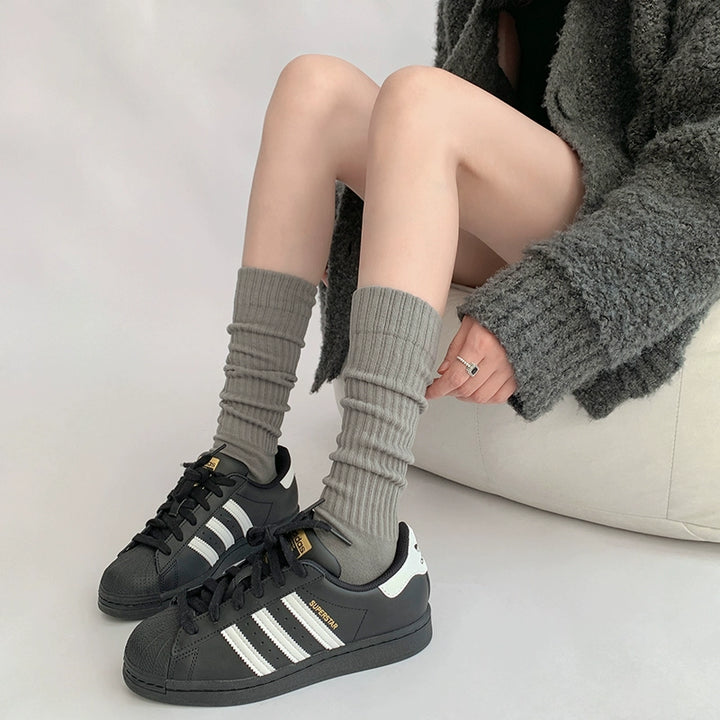 JK Knitted Mid-Calf Cotton Socks, Multiple Color 42336:736625