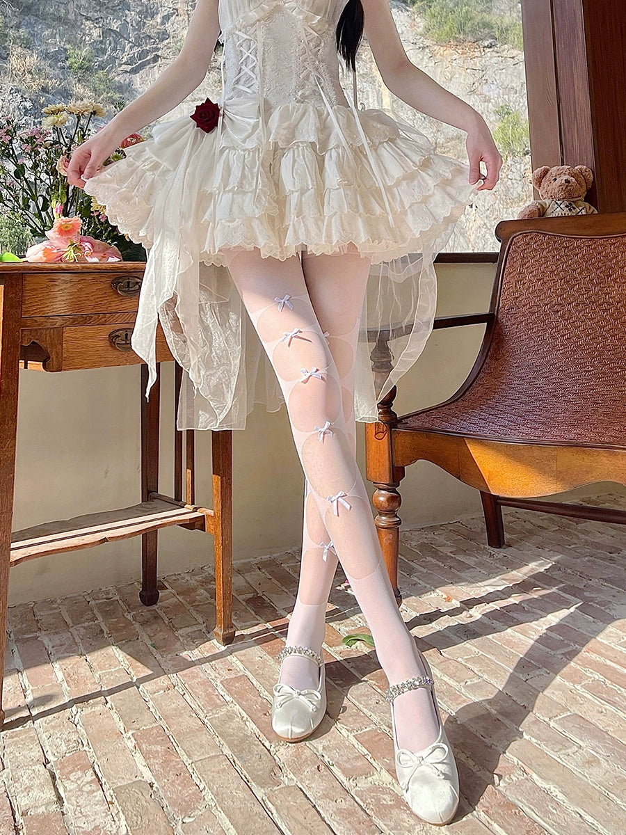 Lolita Socks White Tights Ballet Ultra-Thin Pantyhose 36514:513420 36514:513420