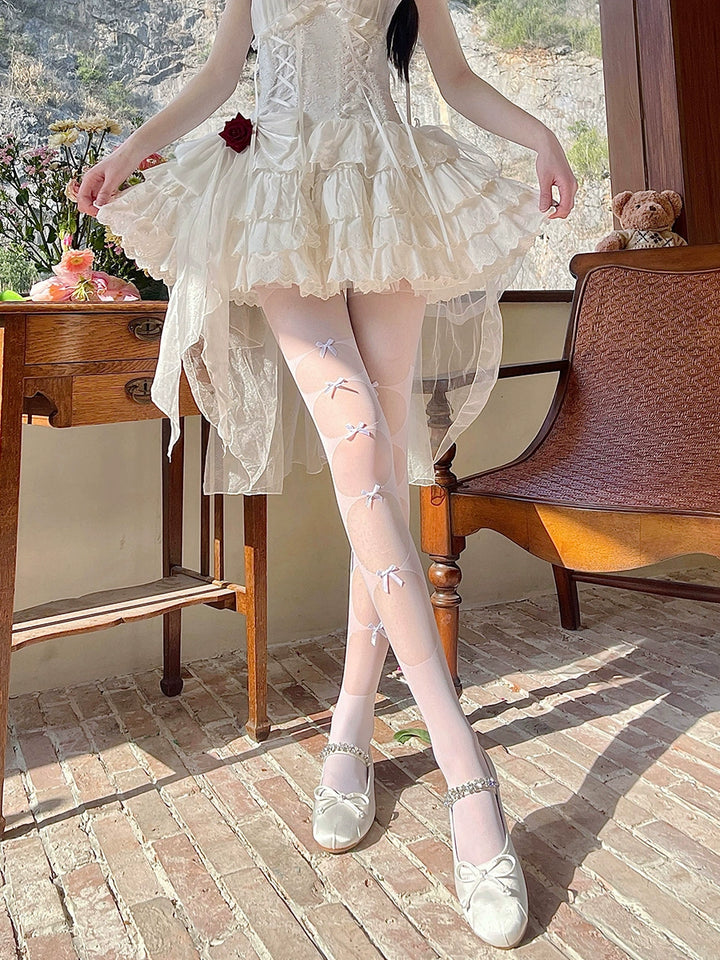 Lolita Socks White Tights Ballet Ultra-Thin Pantyhose 36514:513434 36514:513434