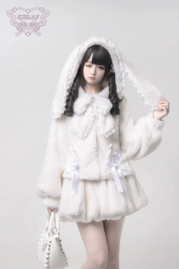 Ryousangata Winter Bunny Ear Hooded Coat Outfit 44590:814031