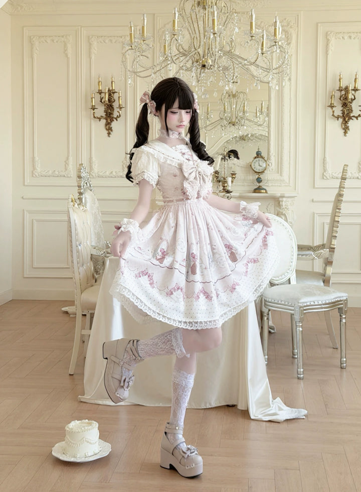 Ryousangata Dress Set, Bunny and Strawberry Dessert Prints (2XL 3XL L M S XL) 44783:836137