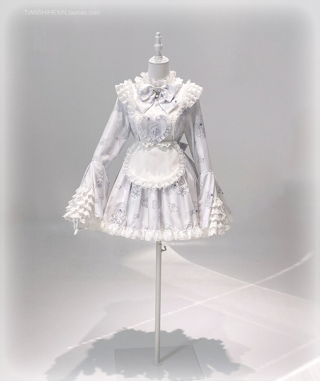 Maid-Inspired Dress Outfit, Detachable Apron 44427:807861
