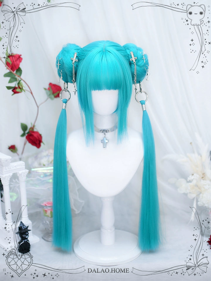 Lolita Wig Anime Wig Short Straight Hairpiece With Natural Ponytail 35882:505842 35882:505842