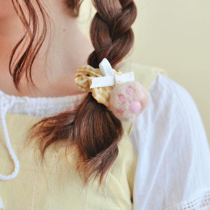 Japanese Hair Tie Handmade Sunflower Bow Scrunchy 28944:332918 28944:332918