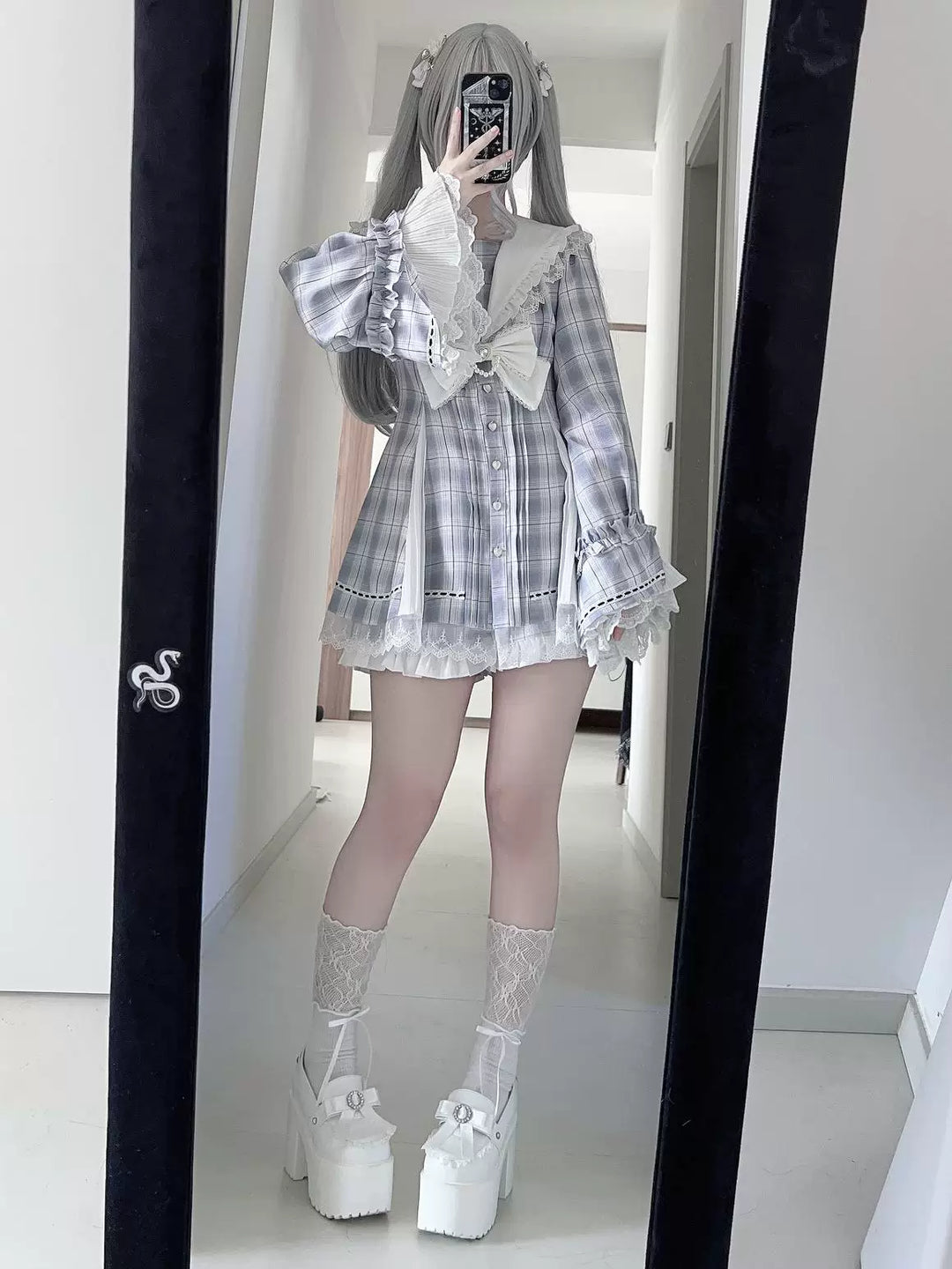 Jirai Kei Hime Sleeves Dress, Pocketed Shorts 44215:818979